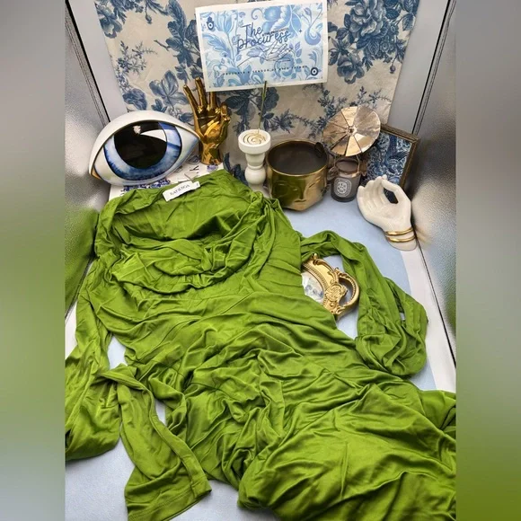 🆕 RAT & BOA 🧿 NWOT Octavia Long Sleeve Column Maxi Dress, Green - Sz XL US 10 - Picture 3 of 16